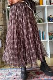 Fia Plaid Chiffon Skirt